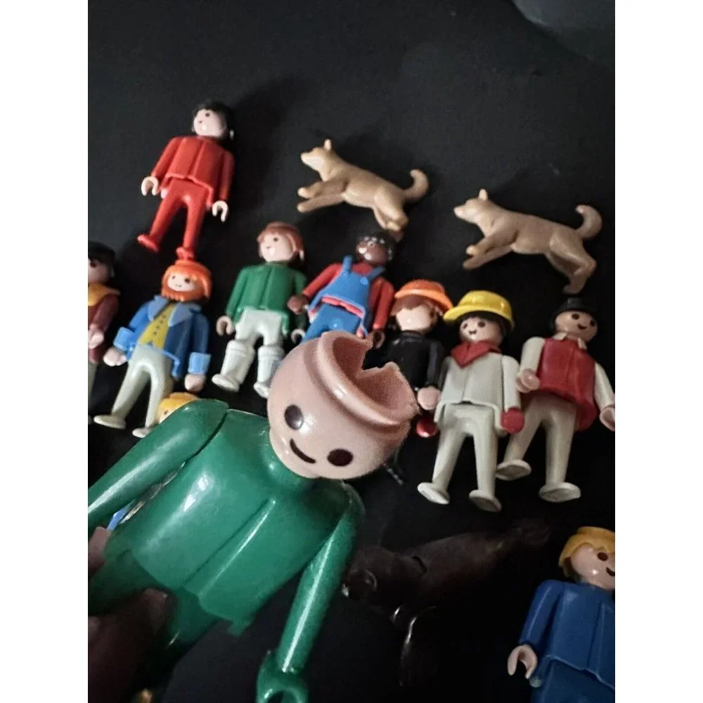 Vintage 1974 Geobra Playmobile Figures And animals Set‎